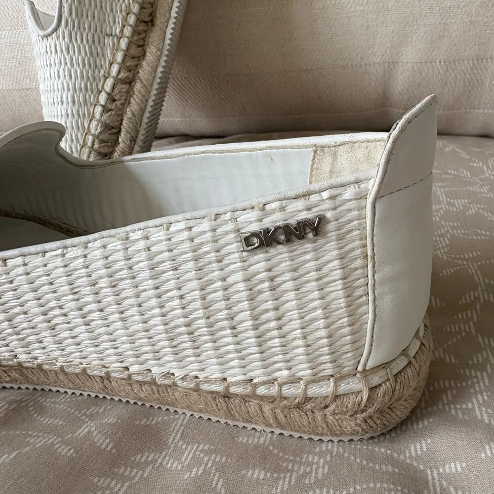 DKNY White Espadrille Flats